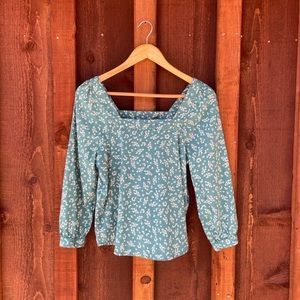 a.n.a Dainty Floral puffed sleeve top